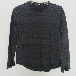 Loft Gray Open Knit Top Size Small Petite